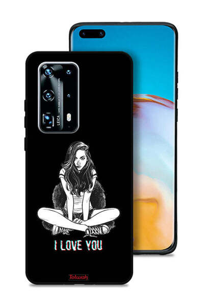 Tolwak غطاء حماية لهاتف هواوي P40 برو بلس 5G برسومات "أحبك"
