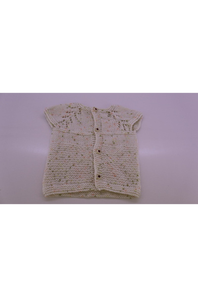 Mersin Alzheimer Derneği Beyaz Renk El Örgüsü Bebek yelek 3-6 ay beden:30x27