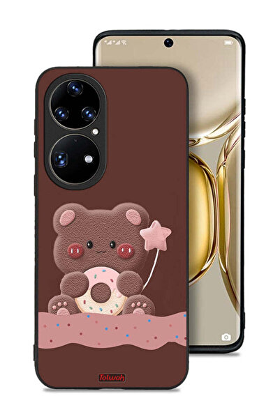 Tolwak غطاء حماية لهاتف هواوي P50 برو بتصميم دب الدونات