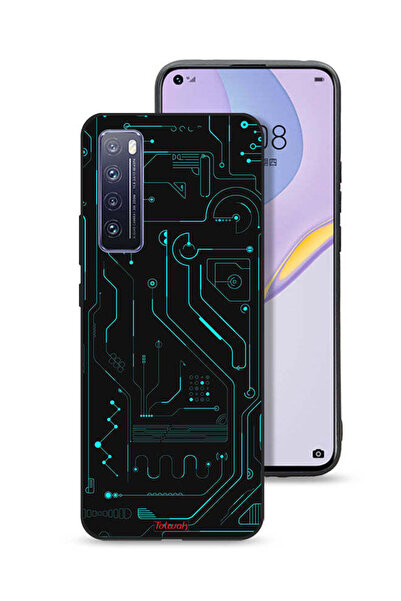 Tolwak غطاء حماية لهاتف هواوي نوفا 7 5G، دوائر فنية رقمية، بساطة، شاشات متعددة
