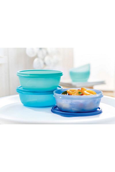 Tupperware 3-Piece Easy to Clean Stackable Seal and Go Medium Bowl Set