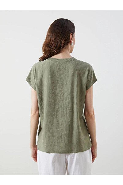 LC Waikiki LCWAIKIKI Classic Kaçık Yaka Dokulu Bluz (S5)