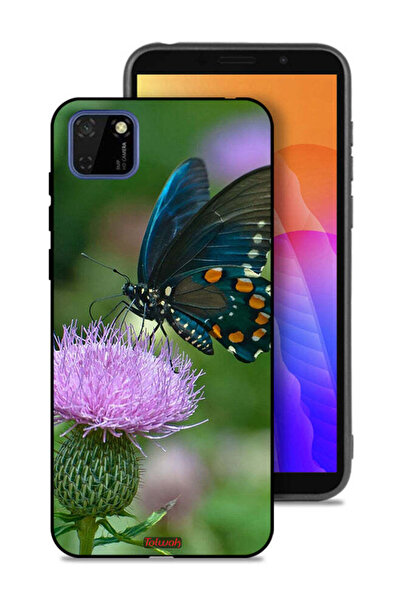 Tolwak Huawei Y5p Protective Case Cover Butterfly Sitting On Flower