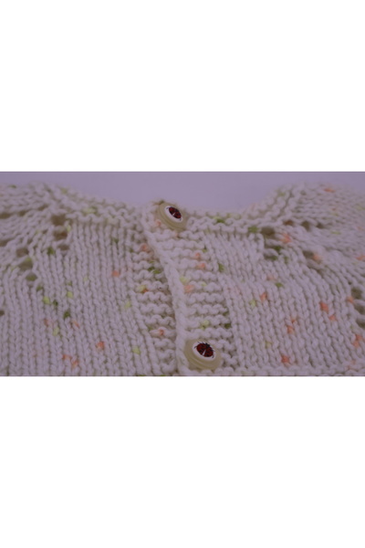 Mersin Alzheimer Derneği Beyaz Renk El Örgüsü Bebek yelek 3-6 ay beden:30x27