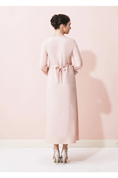 Genel Markalar Kolu Güpürlü Uzun Hamile Elbise