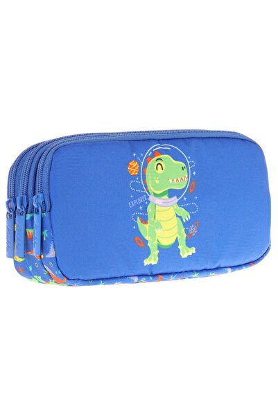 KAUKKO Copii Albastru Verde, Dinozaur, Geantă pentru creion pentru școală cu ...