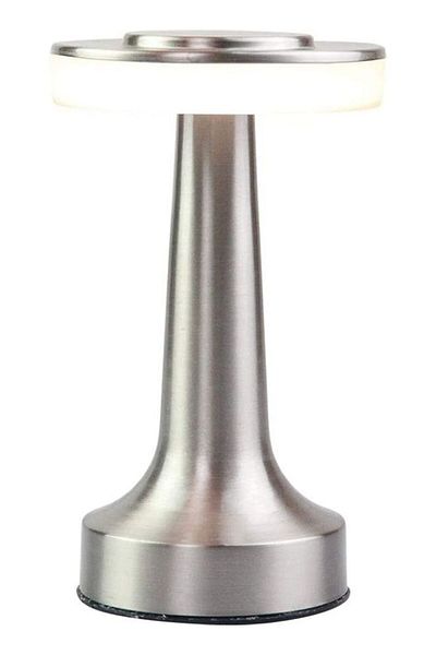 COOYA Rechargeable 3 Levels Brightness Night Light LED Table Lamp with Touch Sensor Silver 21 x 9cm