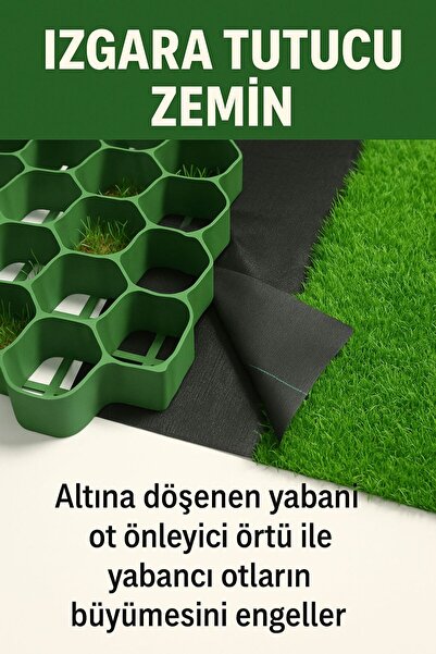 SouTech Mıcır / Çakıl / Çim Tutucu ızgara 50* 50 cm Ölçülerinde 3m2 (12ADET) ...