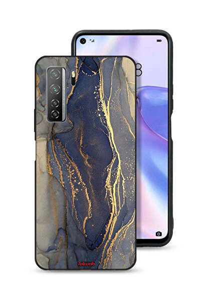 Tolwak غطاء حماية لهاتف هواوي P40 لايت 5G بنمط رخامي لامع