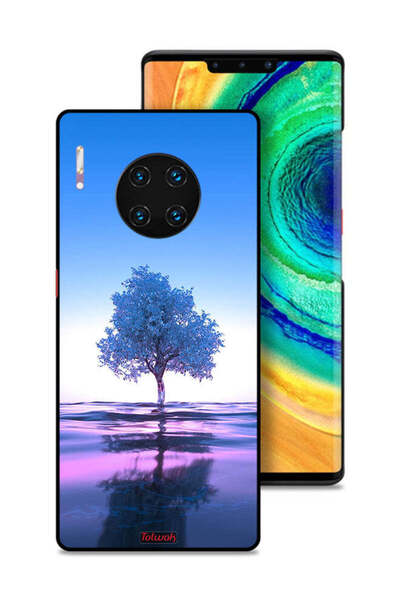 Tolwak غطاء حماية لهاتف هواوي ميت 30 إي برو 5G، شجرة نيون، انعكاس مائي، فن رقمي