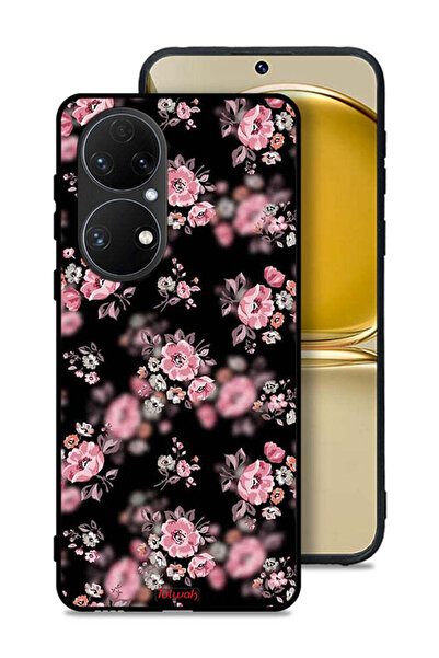 Tolwak غطاء حماية لهاتف هواوي P50 بنقشة زهور بورتريه