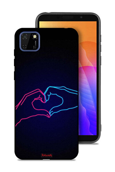 Tolwak Huawei Y5p Protective Case Cover Touching Hand Making Heart