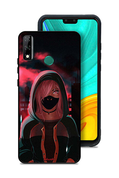 Tolwak غطاء حماية لهاتف Huawei Y8s بتصميم فتاة ترتدي قناعًا