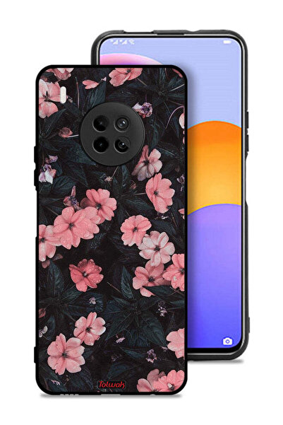 Tolwak غطاء حماية لهاتف هواوي Y9a - لون الخوخ والورود الصغيرة