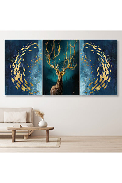 4gdran ثلاث لوحات قماشية مودرن مع برواز فضي مجوف