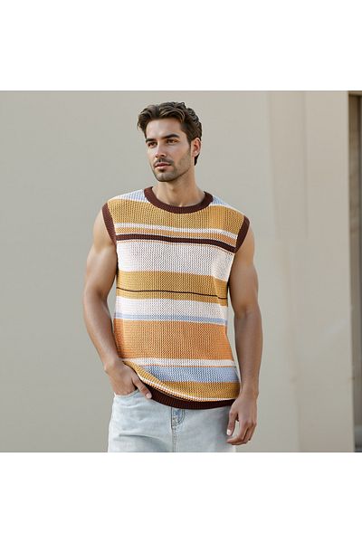 Iconic Iconic Striped Sleeveless Pullover