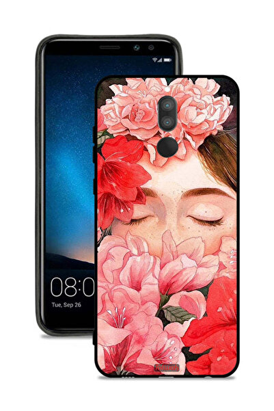 Tolwak غطاء حماية لهاتف هواوي ميت 10 لايت بتصميم وجه فتاة مختبئة بين الزهور