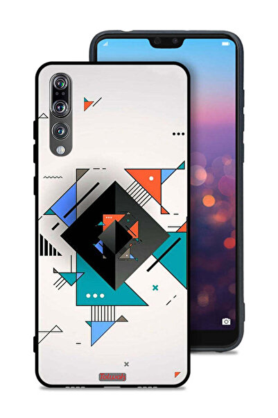 Tolwak غطاء حماية لهاتف هواوي بي 20 برو بأشكال مربعة ومثلثة ونمط تجريدي