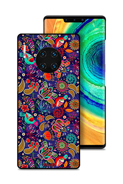 Tolwak غطاء حماية لهاتف هواوي ميت 30 برو بنقشة أوراق طيور وزهور ملونة