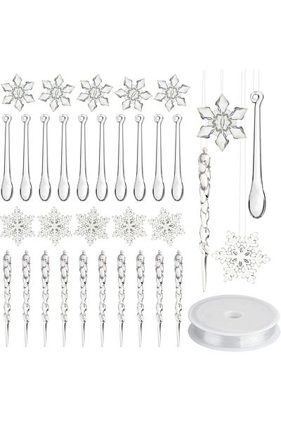 TUPARKA Set of 40 Tuparka Christmas decorations, acrylic, transparent