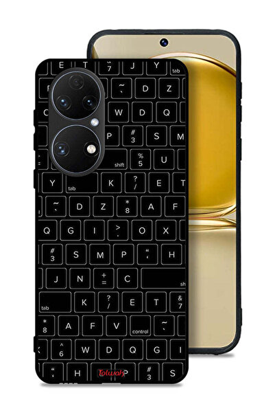 Tolwak غطاء حماية لهاتف هواوي P50E بنمط مفاتيح لوحة المفاتيح العشوائية