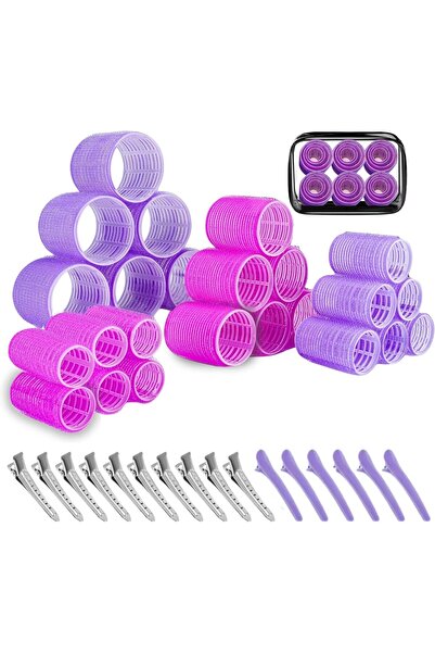 ELAUR مجموعة بكرات شعر مكونة من 40 قطعة، بكرات شعر ذاتية الإمساك للشعر الطويل...