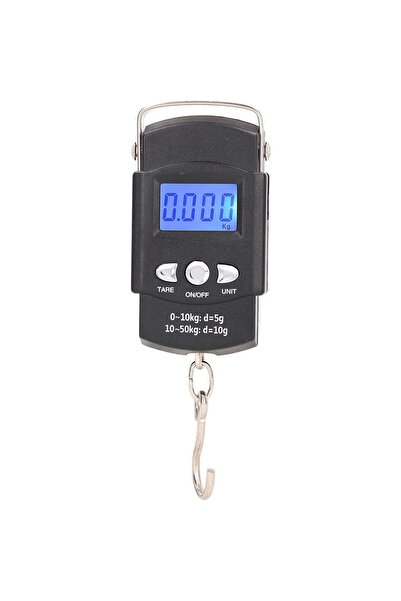 OEM Digital Hand Scale with Hook, Portable Handle, Capacity 50 kg, with Built-In Measuring Tape, Black