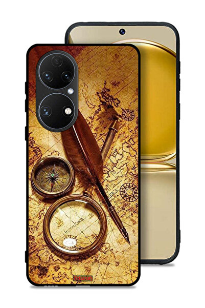 Tolwak غطاء حماية لهاتف هواوي P50 بتصميم بوصلة عتيقة