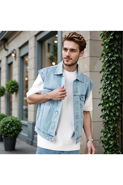 Lee Cooper سترة الدنيم بلا أكمام
