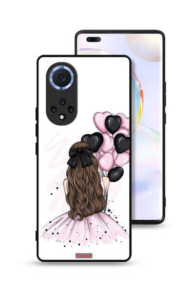 Tolwak غطاء حماية لهاتف Honor 50 Pro بتصميم فتاة تحمل بالونات