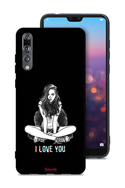 Tolwak غطاء حماية لهاتف هواوي P20 Pro مطبوع عليه عبارة "أحبك"