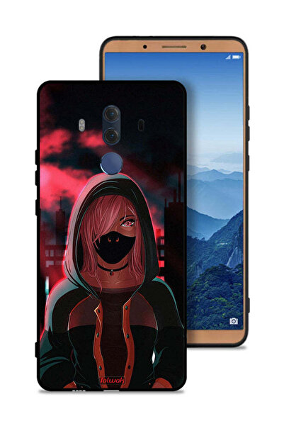 Tolwak غطاء حماية لهاتف هواوي ميت 10 برو بتصميم فتاة ترتدي قناعًا