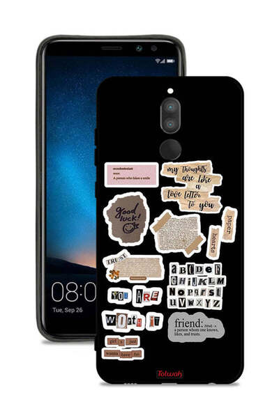 Tolwak غطاء حماية لهاتف هواوي ميت 10 لايت مع ملصقات عبارات الحظ السعيد