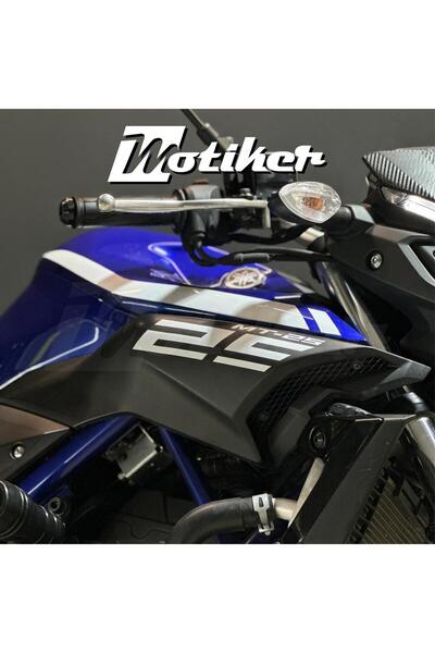 Motiker Yamaha MT 25 Beyaz Sağ - Sol Yan Grenaj ve Depo Sticker Etiket Modeli