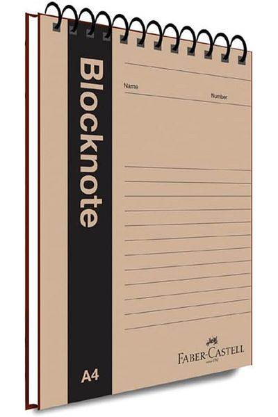 Mena Rise Diyar-Ifırsatshop Kraft Memo Pad, A4, 80 Sheets, Lined, Cardboard Cover, Spiral Binding, 70g Quality
