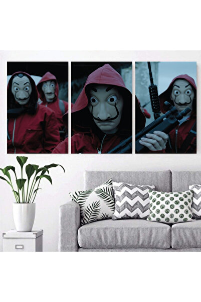 4gdran ثلاث لوحات قماشية لا كاسا دي بابل مع برواز خشبي مخفي