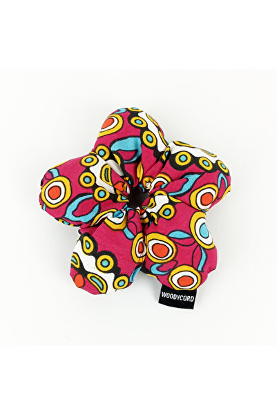 woodycord Scrunchie cu model de flori realizat manual