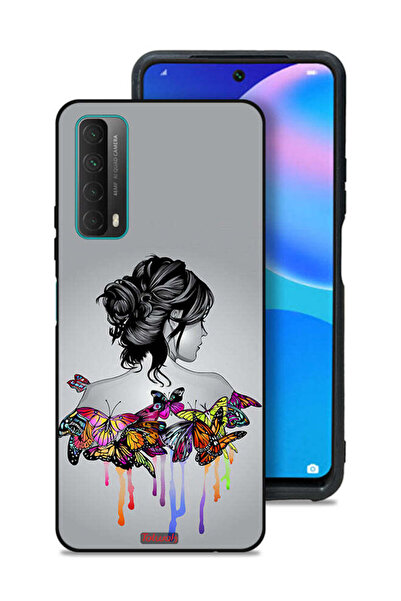 Tolwak غطاء حماية لهاتف هواوي بي سمارت (2021) برسومات فراشات وفتاة فنية تجريدية