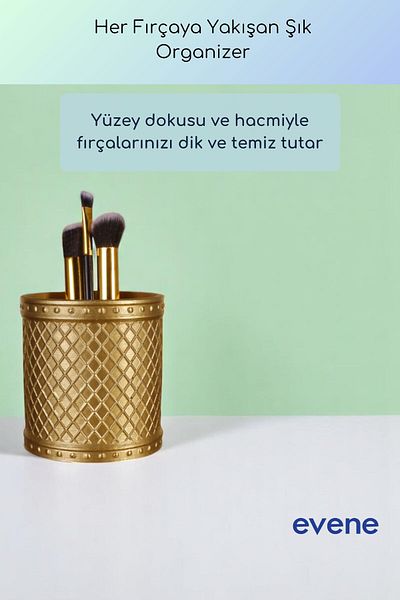 Evene Organizer μακιγιάζ Βούρτσα μακιγιάζ Organizer Organizer μακιγιάζ Χρυσό χρώμα Μοντέλο 90