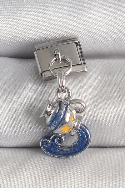 Clariss 316L Steel Silver Color Hanging Bucket Zodiac Sign Model Nomination Charm