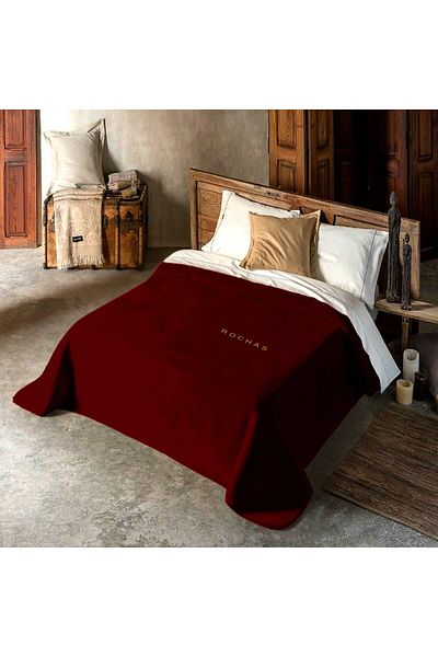 ROCHAS Plain blanket, Rochas brand, made in Spain (for two people, 220 x 240)