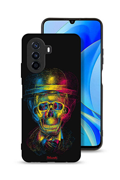 Tolwak غطاء حماية لهاتف هواوي نوفا Y70 بتصميم جمجمة وقبعة ملونة وفن خيالي