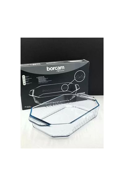 Paşabahçe Borcam Rectangular Tray with Handles 36X21Cm