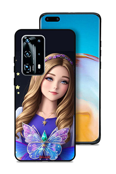 Tolwak غطاء حماية لهاتف هواوي P40 Pro Plus 5G بتصميم فتاة فراشة لطيفة