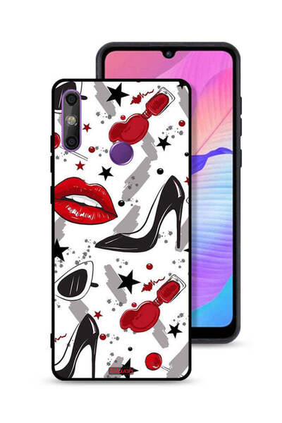 Tolwak غطاء حماية لهاتف هواوي إنجوي 20e برسومات أحمر شفاه وحذاء