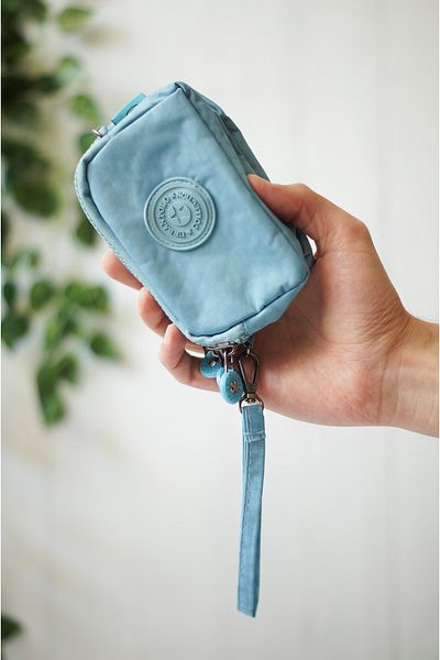 İMAKS Mini Size Crinkle / Clinkir 3 Fermoar Brățară/Curea de umăr Geanta Portofel pentru monede Aqua Blue 3032