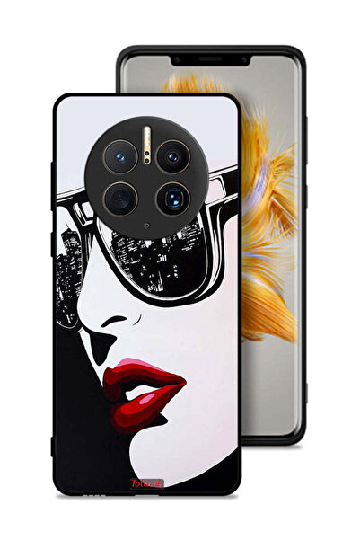 Tolwak غطاء حماية لهاتف هواوي ميت 50 برو بتصميم وجه فتاة وفن تجريدي