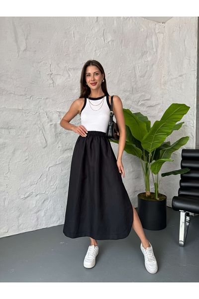 Elif Özbey Butik Black and White Athlete Dress
