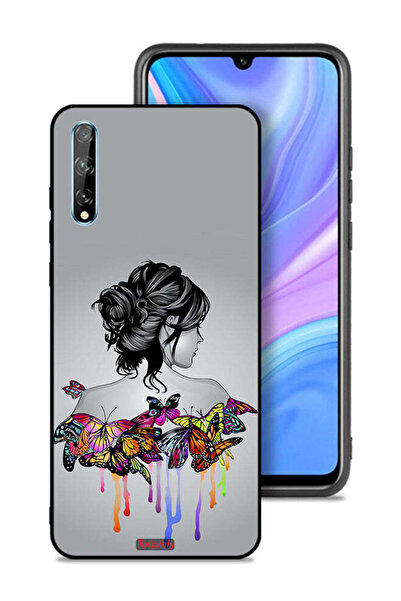 Tolwak غطاء حماية لهاتف هواوي بي سمارت إس برسومات فراشات وفتاة فنية تجريدية