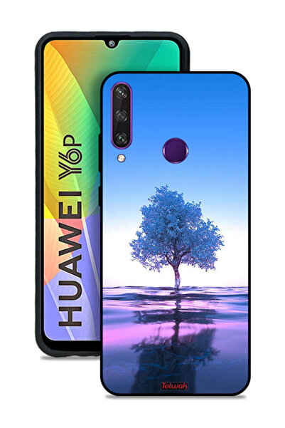Tolwak غطاء حماية لهاتف هواوي Y6p بتصميم شجرة نيون وانعكاس مائي فني رقمي